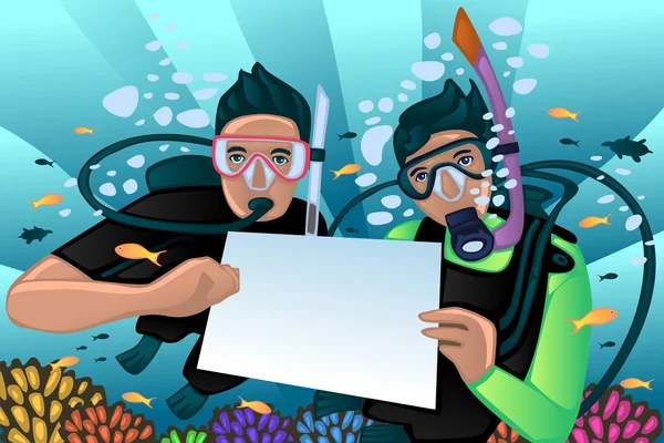 Cartaz de snorkeling — Vetor de Stock