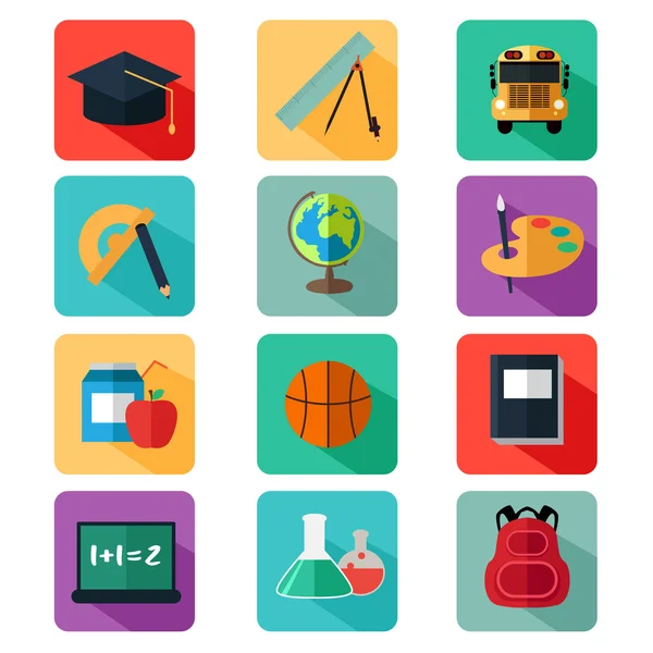 Flat Design Education Icons — Stock Vector