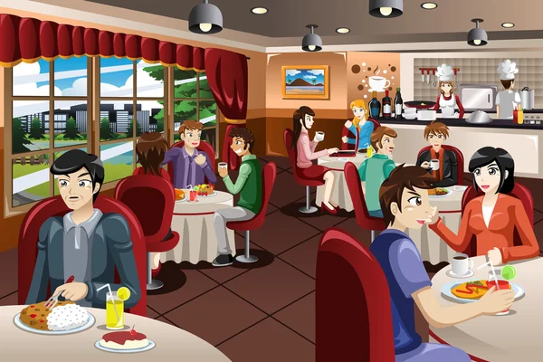 Business People Having Lunch Together — Stock Vector