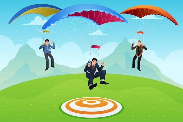 Businessmen with a Parachute — Stock Vector