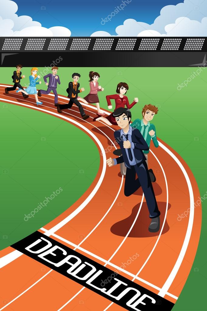 Business People Racing Against Time Stock Vector Image by ©artisticco  #80962964