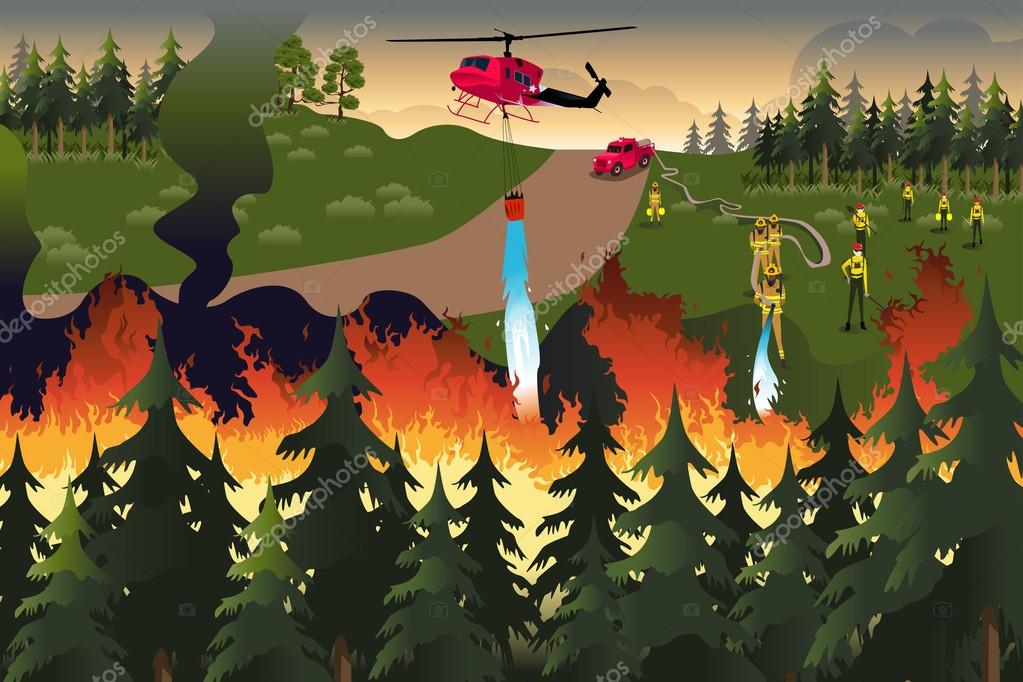 Incendio bosque imágenes de stock de arte vectorial | Depositphotos Incendio bosque imágenes de stock de arte vectorial | Depositphotos