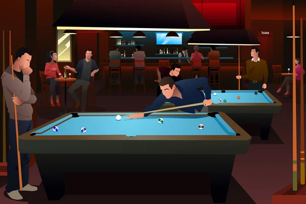 Menschen spielen Billard — Stockvektor