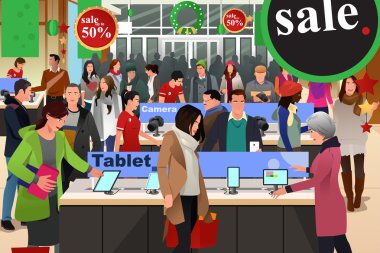 İnsanlar üstünde siyah Cuma alışveriş