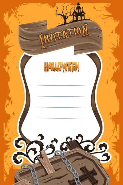 Convite de Halloween fundo — Vetor de Stock