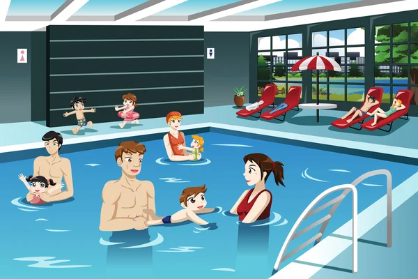 Parents et bébés Natation — Image vectorielle