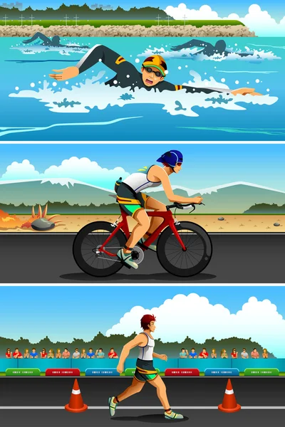 Sport de triathlon — Image vectorielle