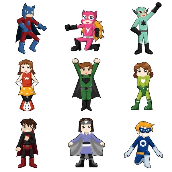 Kinder im Superhelden-Kostüm — Stockvektor
