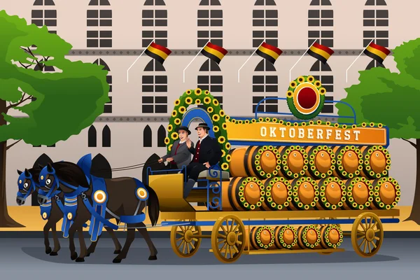 Folket firar Oktoberfest — Stock vektor