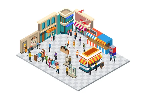 Isometric of a Department Store Interior 'ın vektör illüstrasyonu