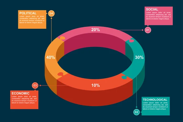 Infografía tecnológica socioeconómica política — Vector de stock