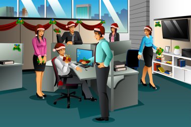 İş insanlar alışverişi Noel hediyesi