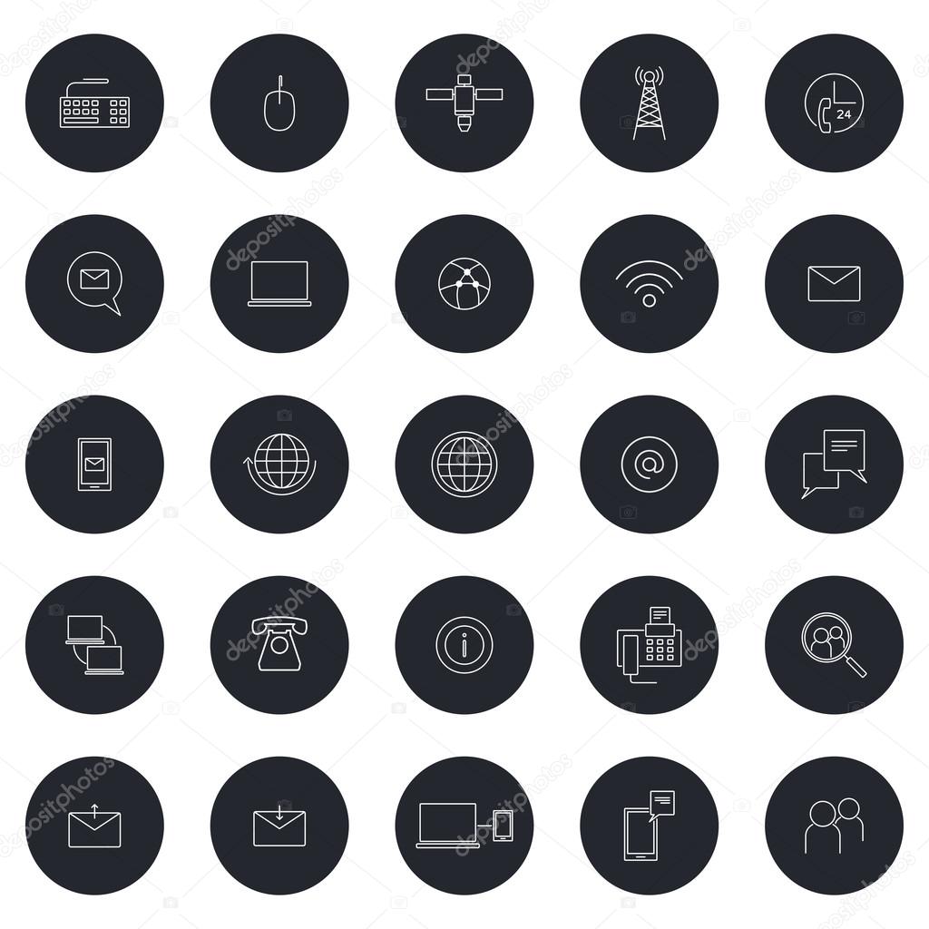 Linear Business Communication Icons