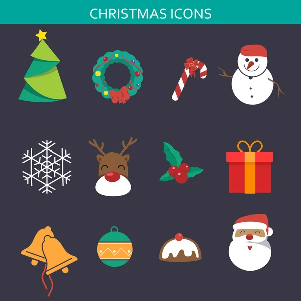 Sady ikon vánoční — Stockový vektor