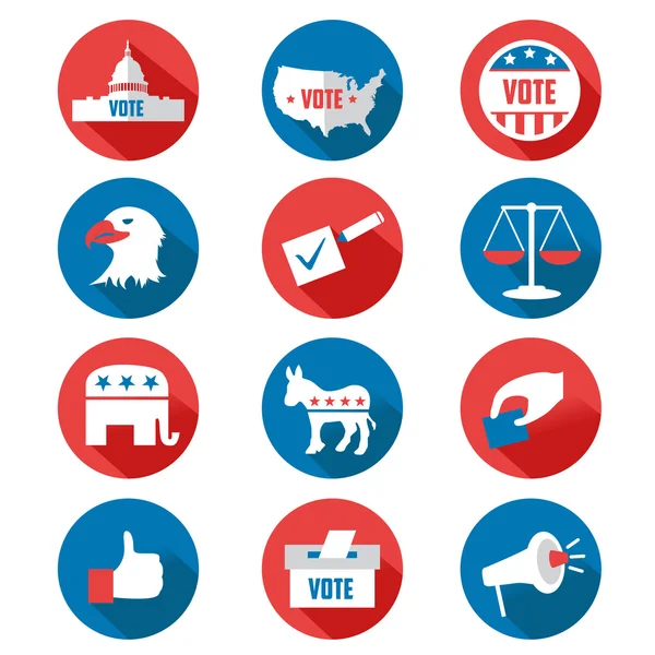 Icone elettorali presidenziali USA — Vettoriale Stock