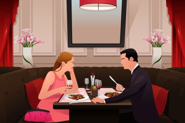 Sevgililer akşam yemeğine gideceğini Çift