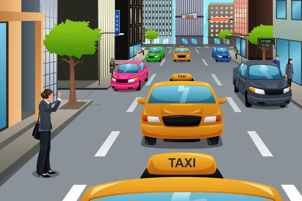 Empresaria Esperando Taxi — Archivo Imágenes Vectoriales
