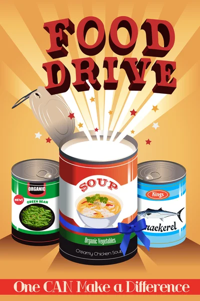 Плакат Food Drive — стоковый вектор