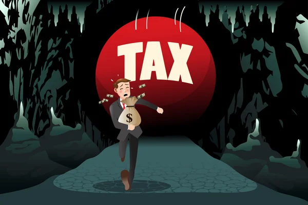 Geschäftsmann flüchtet vor Steuern — Stockvektor