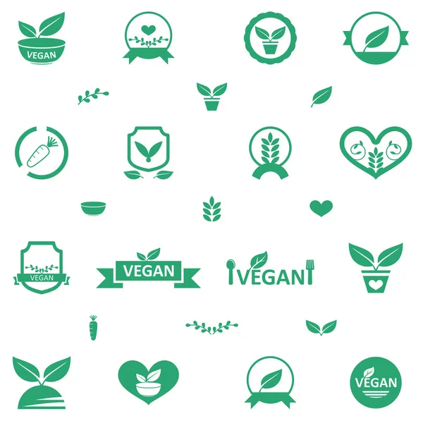 Vegetariánské jídlo ikony — Stockový vektor