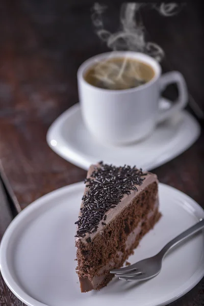 Kousek čokoládového dortu. — Stock fotografie