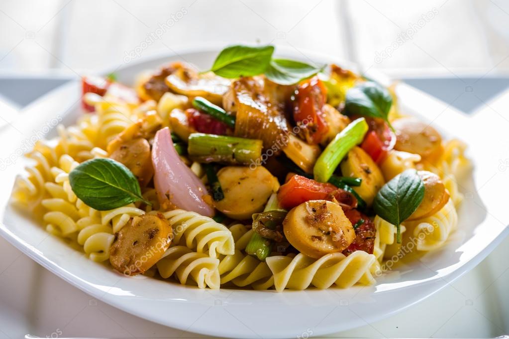 pasta plate with vegetables