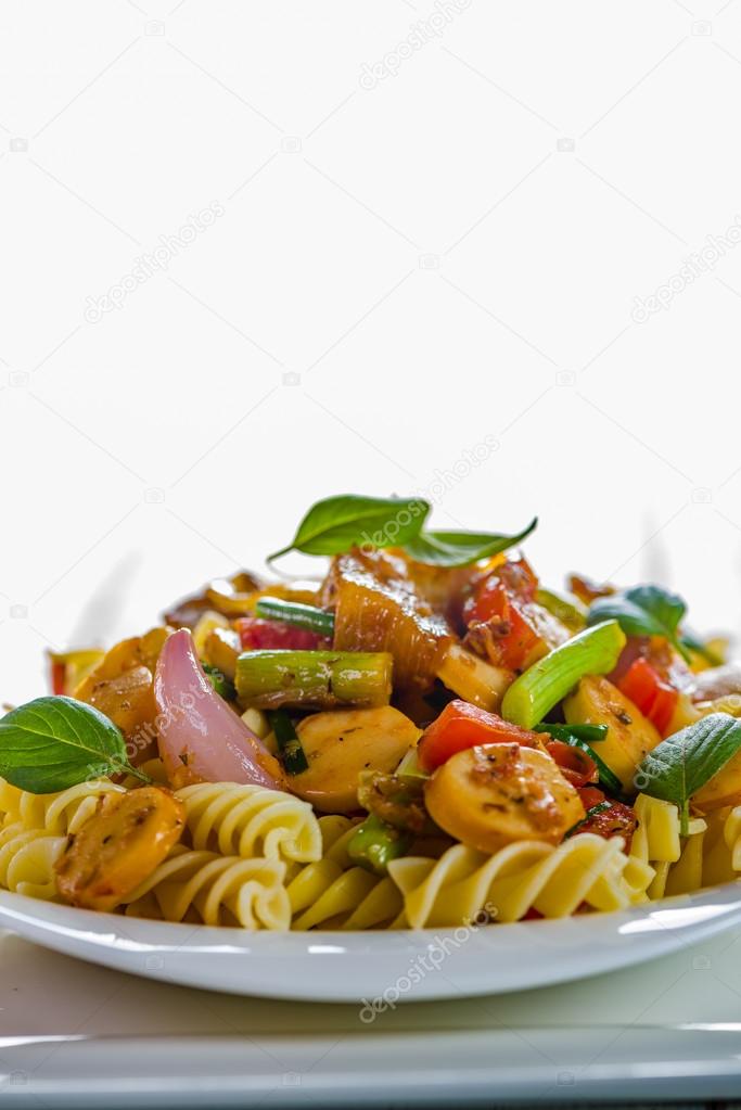 pasta plate with vegetables