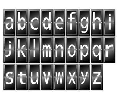 Saat tablo terminal vektör çizim alfabesi harfleri