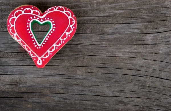 Natal gengibre coração forma dia dos namorados amor biscoito — Fotografia de Stock