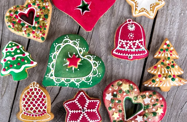 Navidad jengibre corazón forma San Valentín día amor galleta —  Fotos de Stock