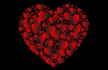 Sevgililer Günü kalp vektörü çizimi