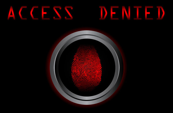 Отпечатки пальцев на сканере отрицают векторную иллюстрацию
