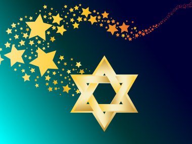 Hebrew Jewish Star of magen david vector illustration clipart