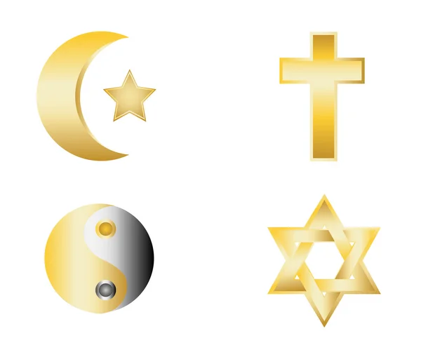 Iconos de religión brillante vector de ilustración — Vector de stock