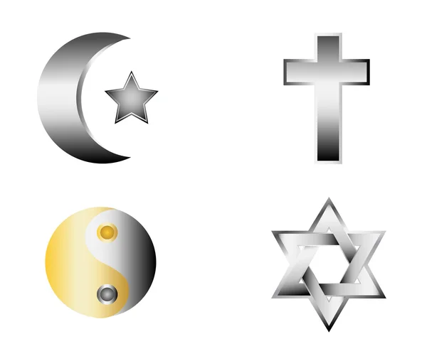 Glossy religion icons vector illustration — Stock Vector
