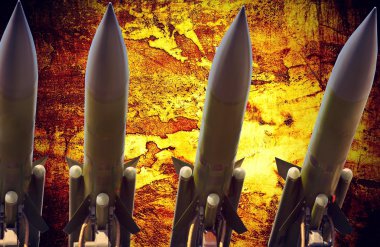 Antiaircraft missiles abstract grunge dramatic photo clipart