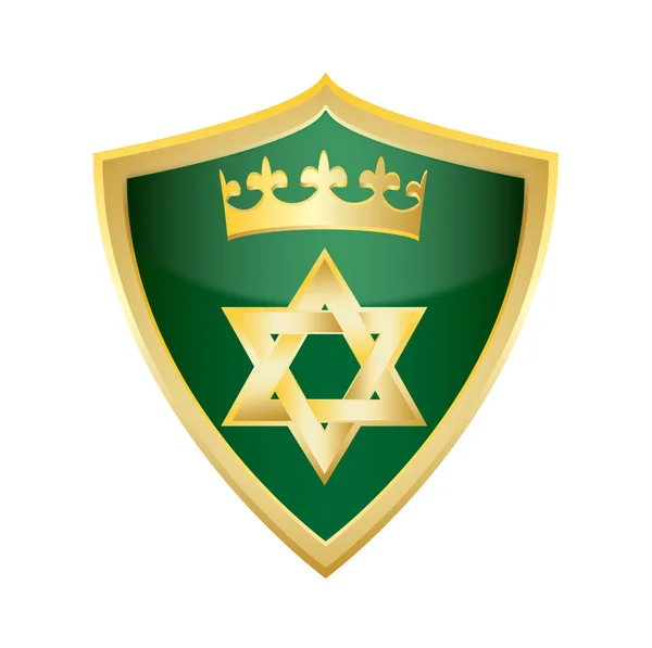 Stella ebraica ebraica di magen david scudo vettoriale illustrazione — Vettoriale Stock