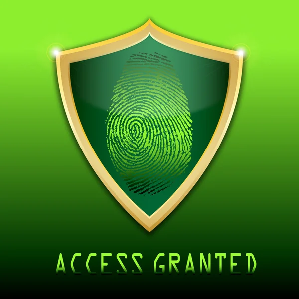 Fingerprint on scanner access granted vector illustration — Stock Vector