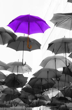 kalabalık benzersiz konseptinden dışarı ayakta şemsiye
