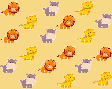 Dikişsiz desen Afrika hayvanları