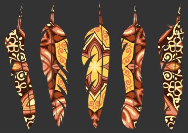 Dekoratif hayvan tüyleri kümesi