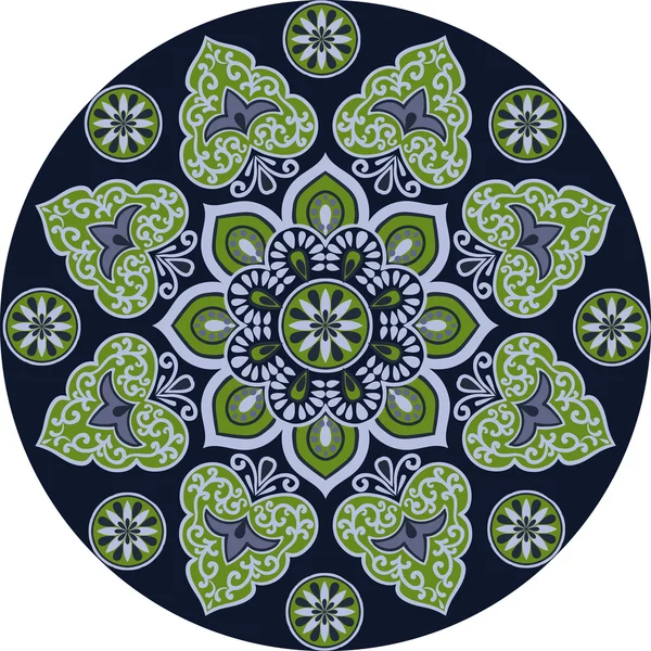 Mandala étnica floral — Vetor de Stock