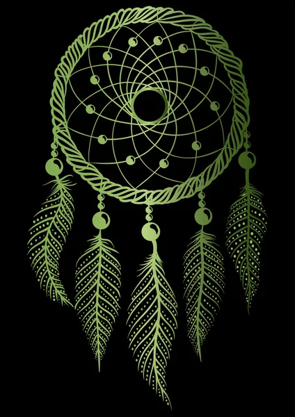 The green dreamcatcher — Stock Vector