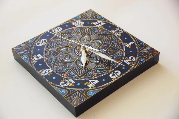 Μπλε τετράγωνο χειροποίητα ρολόγια — Φωτογραφία Αρχείου