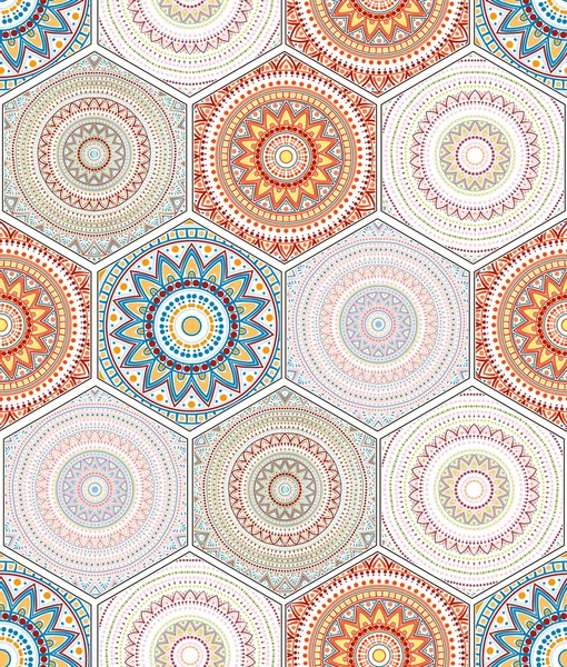 Eléments de design hexagonal avec motif marocain — Image vectorielle