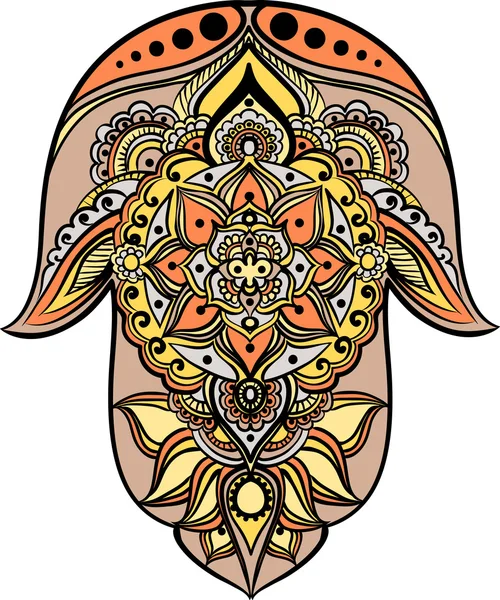 Le hamsa multicolore — Image vectorielle