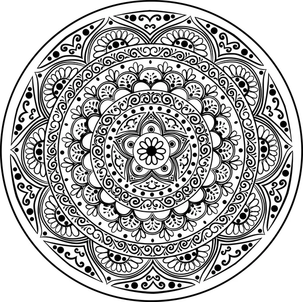 The Mandala line art — Stock Vector