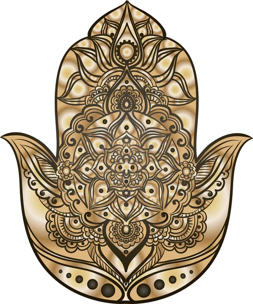 The golden hamsa — Stock Vector