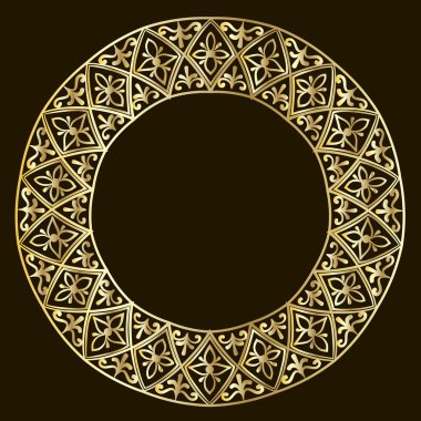 Yuvarlak altın çerçeve