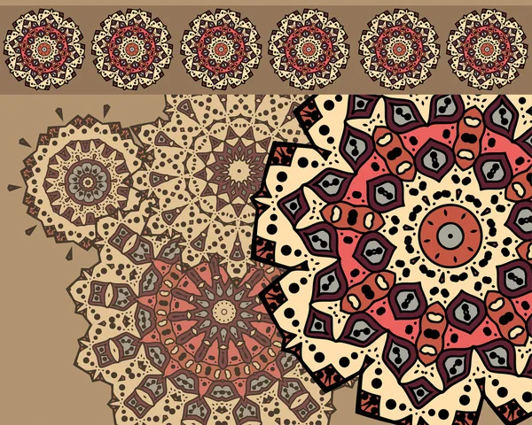 Cartão com mandalas — Vetor de Stock